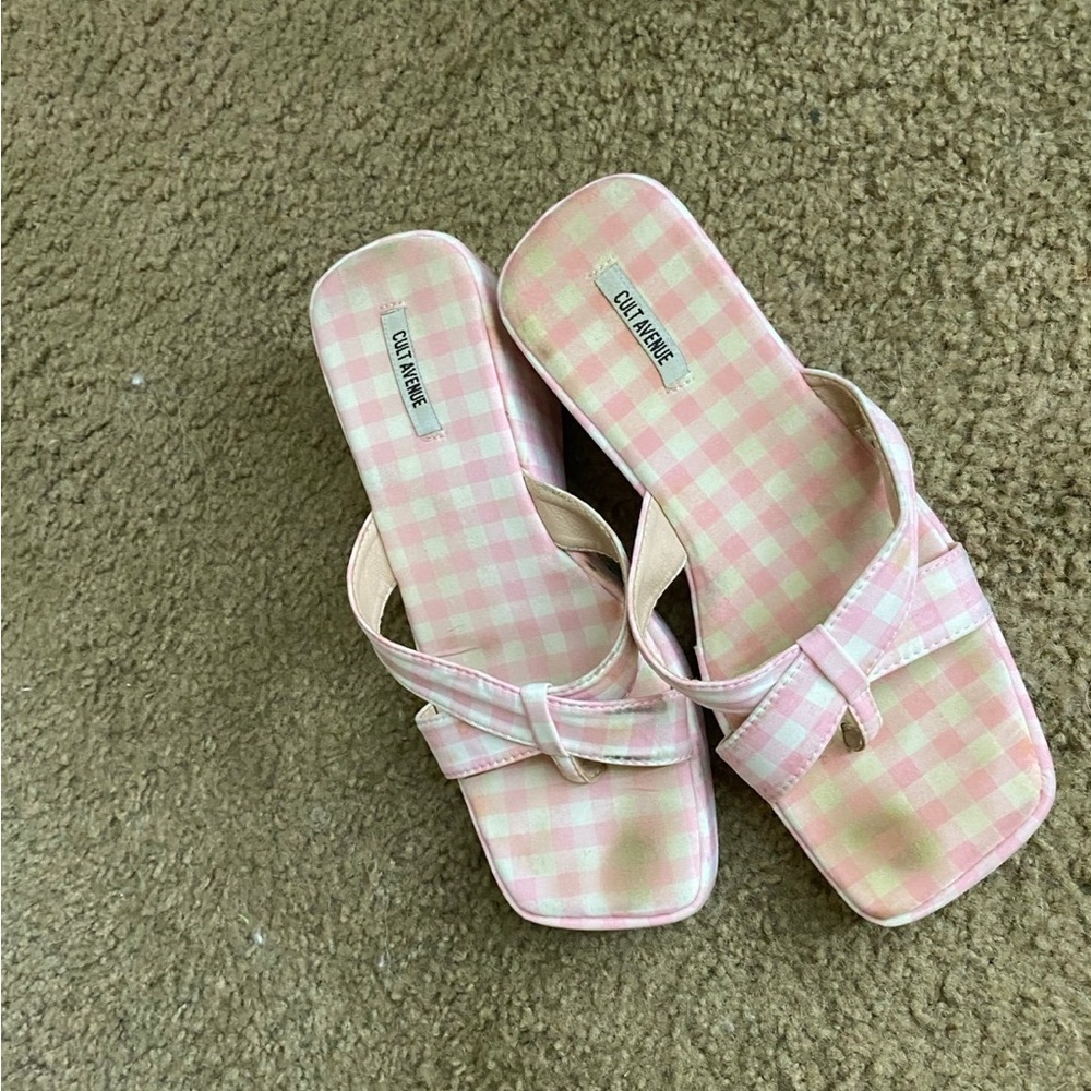 Peppermayo Pink Checkered Women's Sandals